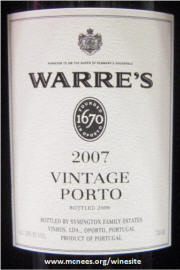 Warre's Vintage Porto 2007