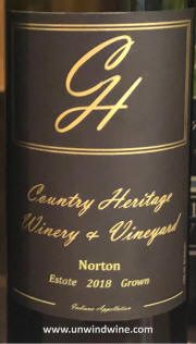 Country Heritage Winery - Indiana Norton Estate 2018