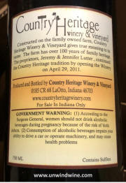 Country Heritage Winery - Indiana Proprietor's Reserve Blend