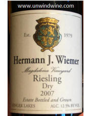 Herman Weimer Magdalena Vineyard Dry Riesling 2007