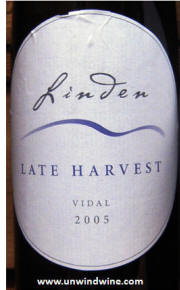 Linden Vineyards Late Harvest Vidal 2005