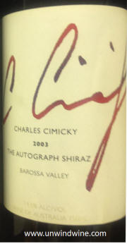 Charlies Cimicky Autograph Shiraz 2003