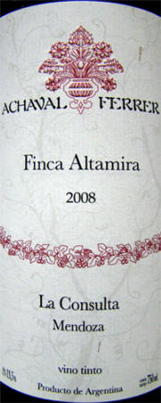Achaval-Ferrer 'Finca Altamira' Malbec 2008