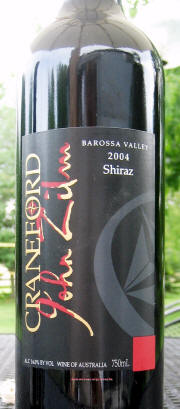 Craneford John Zulm Barossa Shiraz 2003 Label on McNees Winesite
