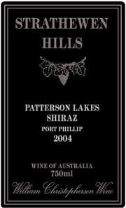 Strathewen Hills Patterson Lakes Port Phillip Shiraz 2004 Label
