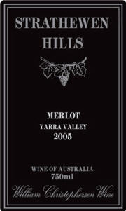 Strathewen Hills Yarra Valley Merlot 2005 Label