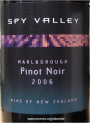 Spy Valley New Zealand Marlborough Pinot Noir 2006