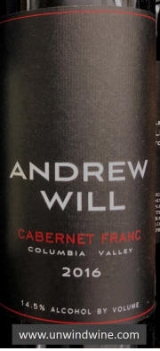 Andrew Will Columbia Valley Cabernet Franc 2016