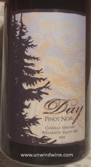 Day Cancella Vineyard Willamette Valley Pinot Noir 2014