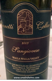 Leonetti Cellars Walla Walla Valley Sangiovese 2003
