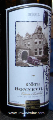 DeBrul Cote De Bonneville Washington Red Wine 2006