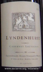 Spotteswood Lyndenhurst Napa Valley Cabernet Sauvignon 2005 label