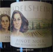 Adelsheim Willamette Valley Pinot Noir 2009