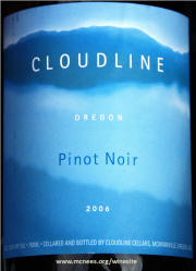 Cloudline Oregon Columbia Valley Pinot Noir 2006 label