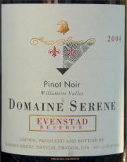 Domain Serene Evenstad Reserve 2004 Label