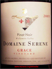 Domaine Serene Grace Vineyard 2005 Label