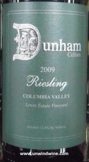 Dunham Cellars Lewis Estate Vineyard Riesling 2009