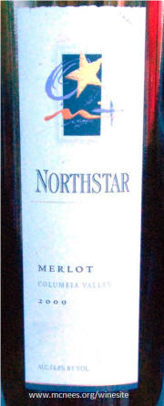 NorthStar Columbia Valley Merlot 2000 label