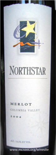 Northstar Merlot 2004 label