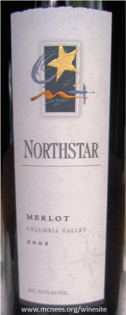 Northstart Columbia Valley Merlot 2004 label