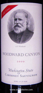 Woodward Canyon Old Vines Cabernet Sauvignon 2009 label 