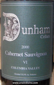 Dunham Cellars 2000 Cabernet Sauvignon VI