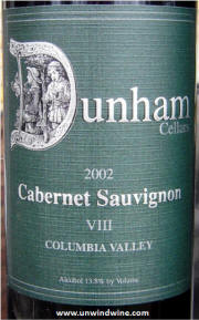 Dunham Cellars Columbia Valley Cabernet Sauvignon VIII 2002