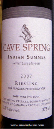 Cave Spring Indian Summer Select Late Harvest Riesling 2007
