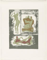 Henry Moore. Reclining and Standing Figure and Family Group from Reclining Figures. 1973