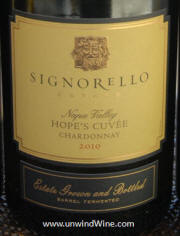 Signorello Hope's Cuvee Napa Valley Estate Chardonnay 2010